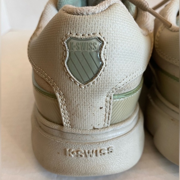 K-Swiss Limited Edition Suede Tennie Shoes Cream Color Size 8.5 - Picture 9 of 14